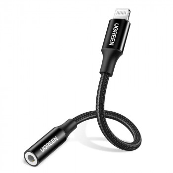 Adaptor Audio Lightning la Jack 10cm - Ugreen (30756) - Black - Img 1