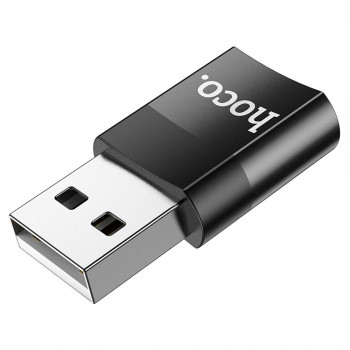 Adaptor OTG USB la Type-C 2A - Hoco (UA17) - Black - Img 2