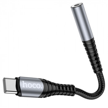 Cablu Audio Adaptor Type-C la Jack 1.2cm - Hoco (LS33) - Grey - Img 2