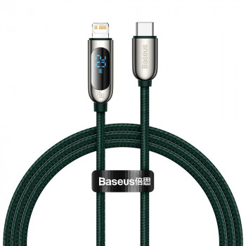 Cablu de Date Type-C la Lightning 20W, 1m - Baseus Display (CATLSK-06) - Green