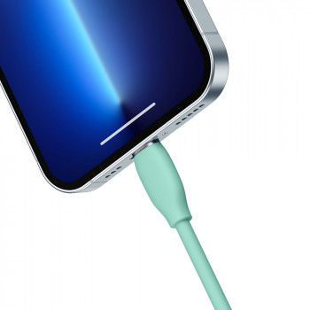 Cablu de Date USB la Lightning 2.4A, 1.2m - Baseus Jelly Liquid Silica Gel (CAGD000006) - Green - Img 3