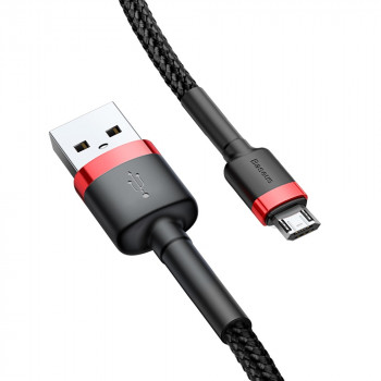Cablu de Date USB la Micro-USB 1.5A, 2m - Baseus Cafule (CAMKLF-C91) - Red Black - Img 2