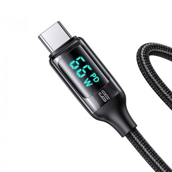 Cablu de Date USB la Type-C 66W, Digital Display, Fast Charge, 1.2m - USAMS U78 (US-SJ544) - Black - Img 4