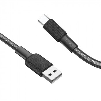 Cablu de Date USB la Type-C PD 60W, 3A, 1m - Hoco Jaeger (X69) - Black / White - Img 2