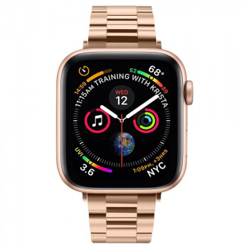 Curea pentru Apple Watch 1/2/3/4/5/6/7/8/SE/SE 2 (38/40/41mm) - Spigen Modern Fit - Rose Gold - Img 3