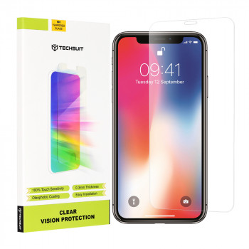 Folie protectie telefon Apple iPhone X, iPhone 10 - Techsuit Clear Vision Glass - Transparent