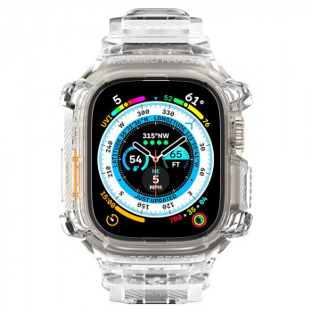 Husa pentru Apple Watch Ultra + Curea - Spigen Rugged Armor Pro - Crystal Clear - Img 3