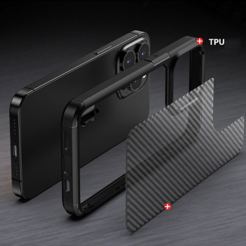 Husa telefon iPhone 14 Pro - Techsuit Carbon Fuse - Black - Img 3