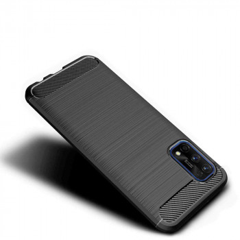 Husa telefon Realme 7 Pro - Techsuit Carbon Silicone - Black - Img 2