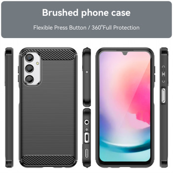 Husa telefon Samsung Galaxy A24 - Techsuit Carbon Silicone - Black - Img 3