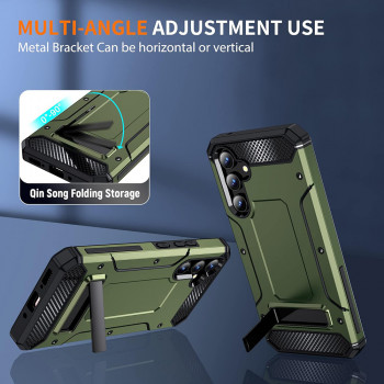Husa telefon Samsung Galaxy A34 5G - Techsuit Hybrid Armor Kickstand - Green - Img 3