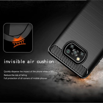 Husa telefon Xiaomi Poco X3 / Poco X3 NFC / Poco X3 Pro - Techsuit Carbon Silicone - Black - Img 3