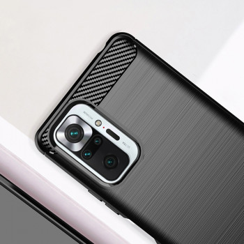 Husa telefon Xiaomi Redmi Note 10 Pro / Note 10 Pro Max - Techsuit Carbon Silicone - Black - Img 4