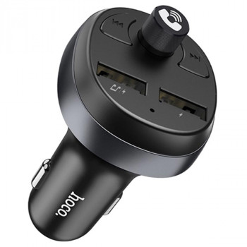 Incarcator auto cu modulator FM 2xUSB-A, 10.5W, 2.1A - Hoco (E41) - Black - Img 2