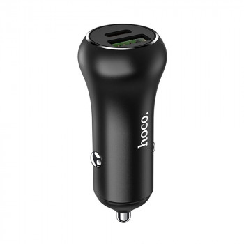 Incarcator Auto USB, QC3.0, 18W, Type-C, PD20W - Hoco (Z38 Resolute) - Black - Img 2