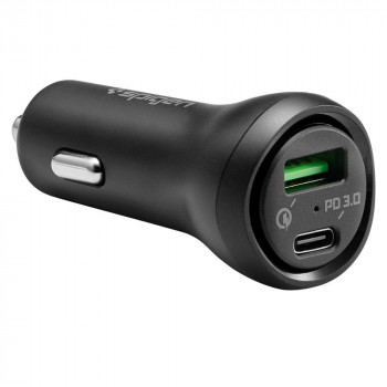 Incarcator Auto USB, Type-C, 27W - Spigen (F31QC) - Black