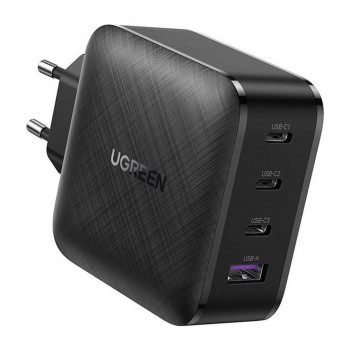 Incarcator Priza Fast Charge GaN x PD65W, 3x Type-C, USB - Ugreen (70774) - Black - Img 2