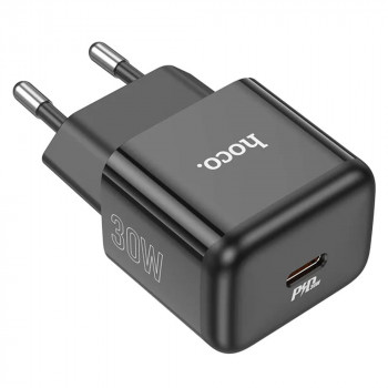 Incarcator Priza Type-C PD30W + cablu Lightning - Hoco Glory (N32) - Black - Img 4