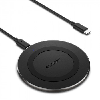 Incarcator Wireless Fast Charging 15W - Spigen (PF2104G) - Black - Img 1