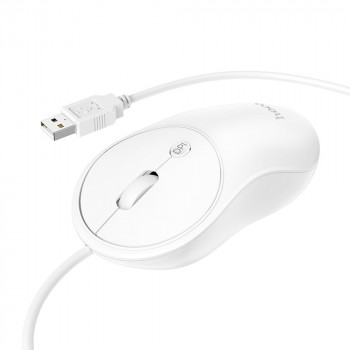 Mouse cu Fir, Conexiune prin USB, 1000 / 1600 DPI - Hoco Esteem (GM13) - White - Img 3