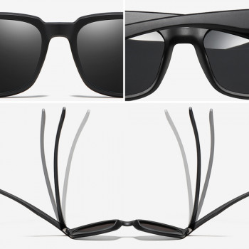 Ochelari de Soare - Techsuit Polarised TR90 (MM101) - Matte Black / Ice Blue - Img 4