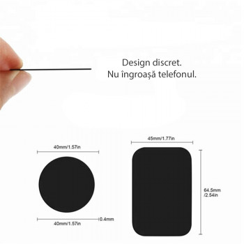 Placute Metalice pentru Telefon (set 2) - Techsuit (MP03) - Black - Img 3