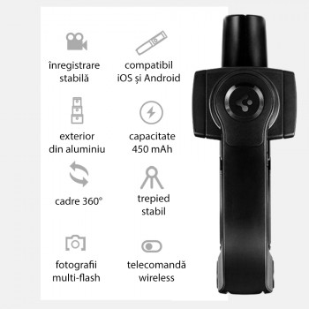Selfie Stick Bluetooth - Spigen Tripod Mount and Gimbal Stabilizer (S610W) - Black - Img 2