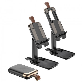 Suport Birou Pliabil Telefon / Tableta - Hoco (S28) - Black - Img 4