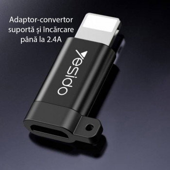 Adaptor OTG Lightning la Micro-USB 480Mbps - Yesido (GS05) - Black - Img 3