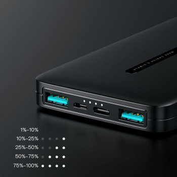 Baterie Externa 2x USB, Type-C, Micro-USB, 2.1A, 10000mAh - JoyRoom (JR-T012) - White - Img 4
