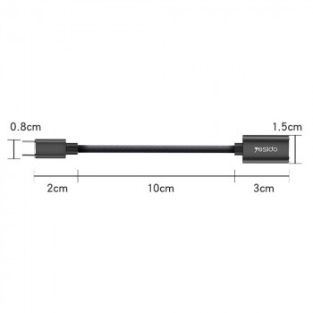 Cablu Adaptor Type-C la USB 2.0, OTG - Yesido (GS01) - Black - Img 4