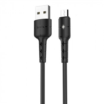 Cablu de Date USB-A la Micro-USB 10W, 2A, 1.2m - Hoco Star (X30) - Black - Img 1