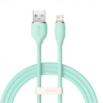 Cablu de Date USB la Lightning 2.4A, 1.2m - Baseus Jelly Liquid Silica Gel (CAGD000006) - Green - Img 1