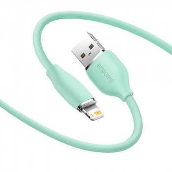 Cablu de Date USB la Lightning 2.4A, 1.2m - Baseus Jelly Liquid Silica Gel (CAGD000006) - Green - Img 4