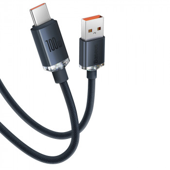 Cablu de Date USB la Type-C 100W, 1.2m - Baseus Crystal Shine (CAJY000401) - Black - Img 2