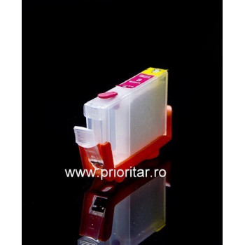 Cartuse autoresetabile compatibil cu CANON CLI-8-M reincarcabile refilabile ( Cartus CLI8-MAGENTA cip auto-resetabil rosu )