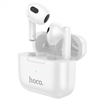 Casti Fara Fir, TWS, Bluetooth 5.3, 300mAh, Activare Siri - Hoco Intelligent (EW30) - White - Img 2