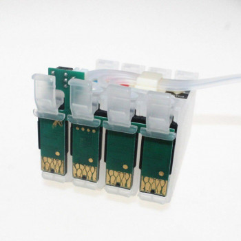 Ciss cu cartuse reincarcabile pt EPSON 27 27XL, T2711 T2712 T2713 T2714 cu chipuri resetabile - Img 4