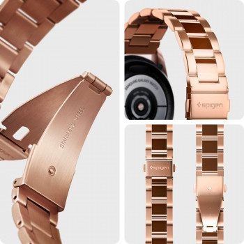 Curea pentru Samsung Galaxy Watch 4/5/Active 2, Huawei Watch GT 3 (42mm)/GT 3 Pro (43mm) - Spigen Modern Fit 20mm - Rose Gold - Img 4