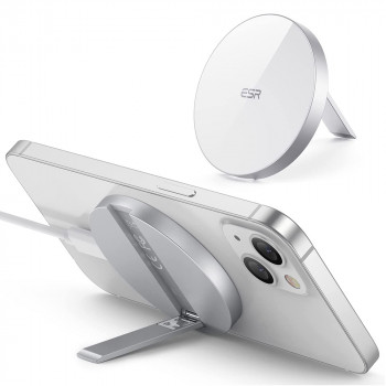 ESR - Wireless Charger HaloLock - MagSafe Compatible, with Kickstand - White - Img 2