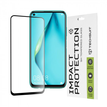Folie protectie telefon Huawei P40 Lite / P20 Lite 2019 - Techsuit 111D Full Cover / Full Glue Glass - Black