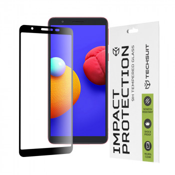 Folie protectie telefon Samsung Galaxy A01 Core / M01 Core - Techsuit 111D Full Cover / Full Glue Glass - Black - Img 1