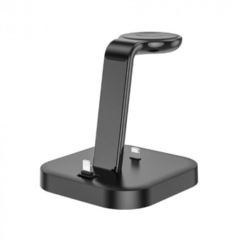 Hoco - Charging Station Graceful (CW43) - for iPhone, Apple Watch, AirPods - Black - Img 3