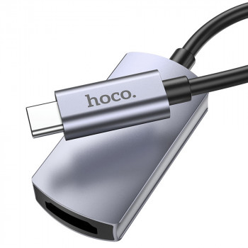 Hoco - OTG Adapter Presage (UA20) - Type-C Male to HDMI Female, 4K@30Hz 3840*2160P - Metal Gray - Img 4