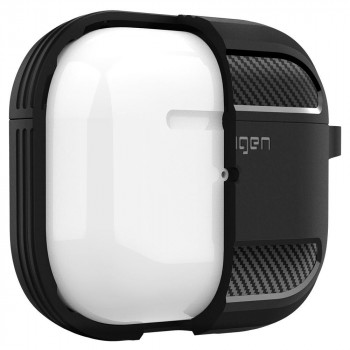 Husa pentru Apple AirPods 3 - Spigen Rugged Armor - Black - Img 3