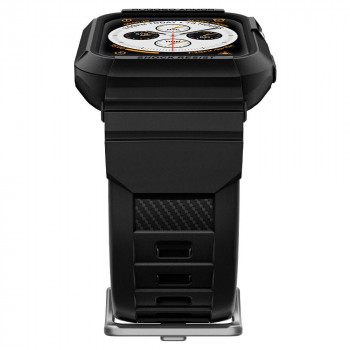 Husa pentru Apple Watch 4/5/6/7/8/SE (40/41mm) + Curea - Spigen Rugged Armor Pro - Black - Img 4