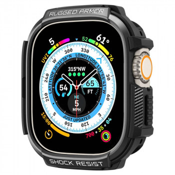 Husa pentru Apple Watch Ultra (49mm) - Spigen Rugged Armor - Black - Img 4