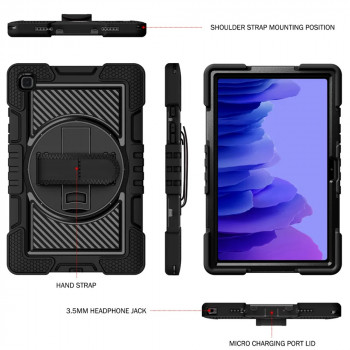 Husa pentru tableta Samsung Galaxy Tab A7 10.4 (2020 / 2022) - Techsuit StripeShell 360 - Black - Img 4