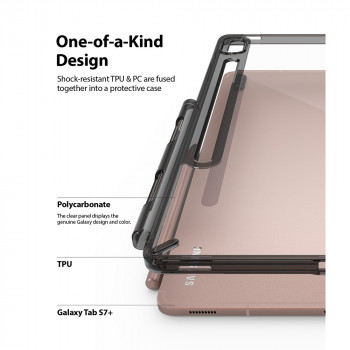 Husa pentru tableta Samsung Galaxy Tab S7 Plus 12.4 T970/T976 - Ringke Fusion - Smoke Black - Img 3