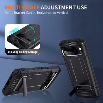 Husa telefon Google Pixel 8 Pro - Techsuit Hybrid Armor Kickstand - Black - Img 3